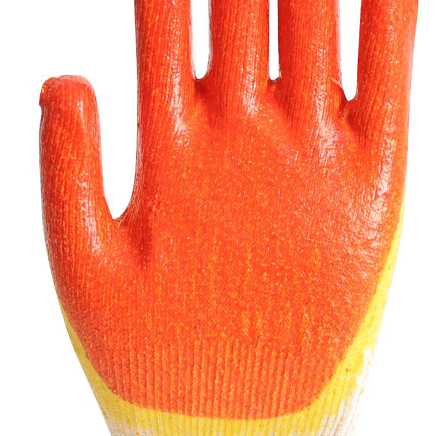 Knitted Cotton Orange Yellow Latex Coated Hand Working Gloves
