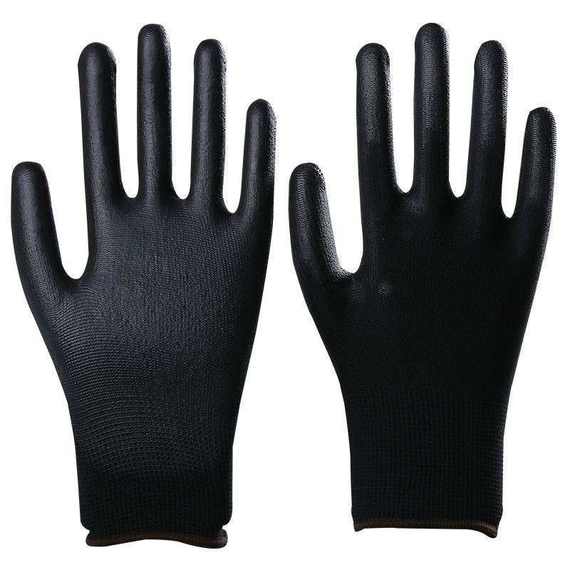 Gauge Polyester PU Coated Work Industrial Labor Safety Protective Working Gloves