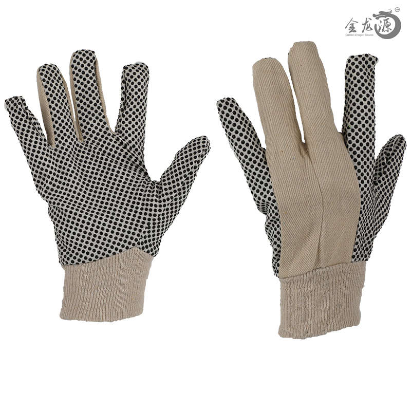 Environmental Thread Cloth Canvas Gloves with Knitted Wrist Gardening Work Gloves