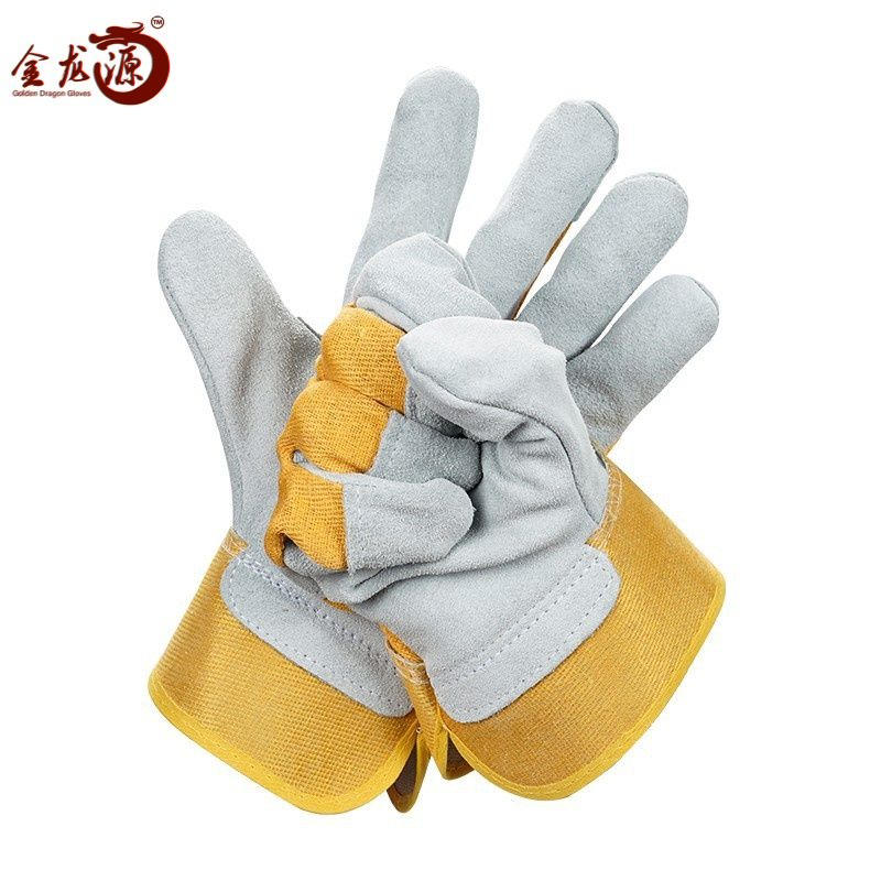 Building Hardware Cow Split Leather Working Gloves for Construction Driviing