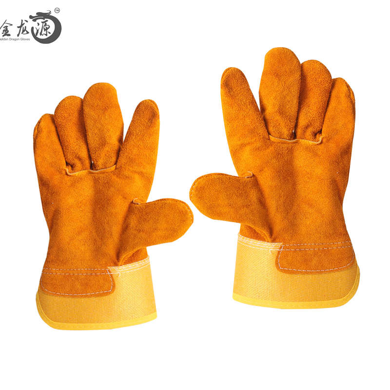 Factory Wholesale 100% Premium Cow Split Leather Safety Gloves