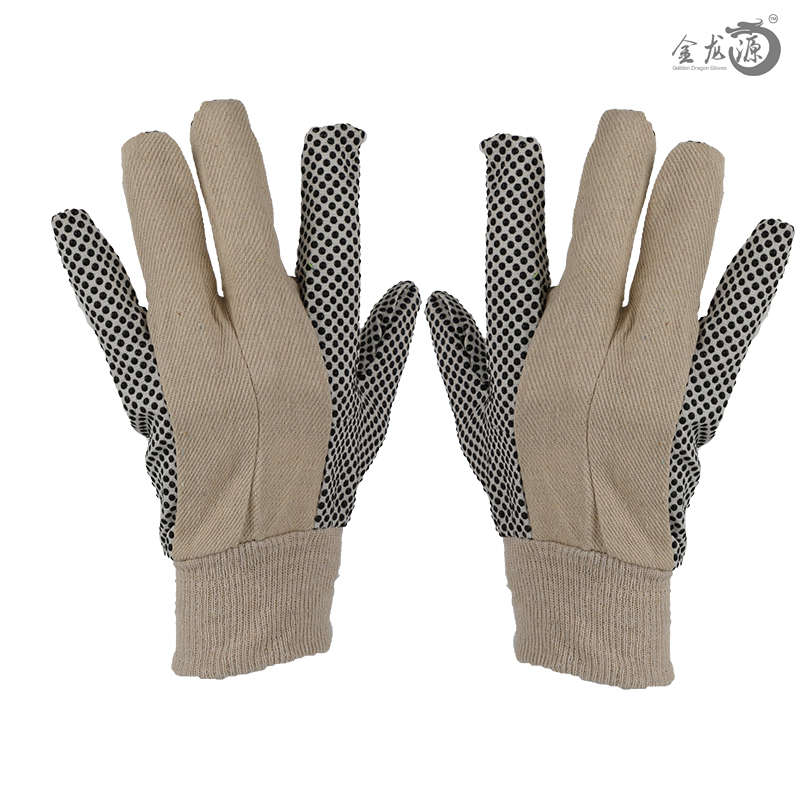 Environmental Thread Cloth Canvas Gloves with Knitted Wrist Gardening Work Gloves