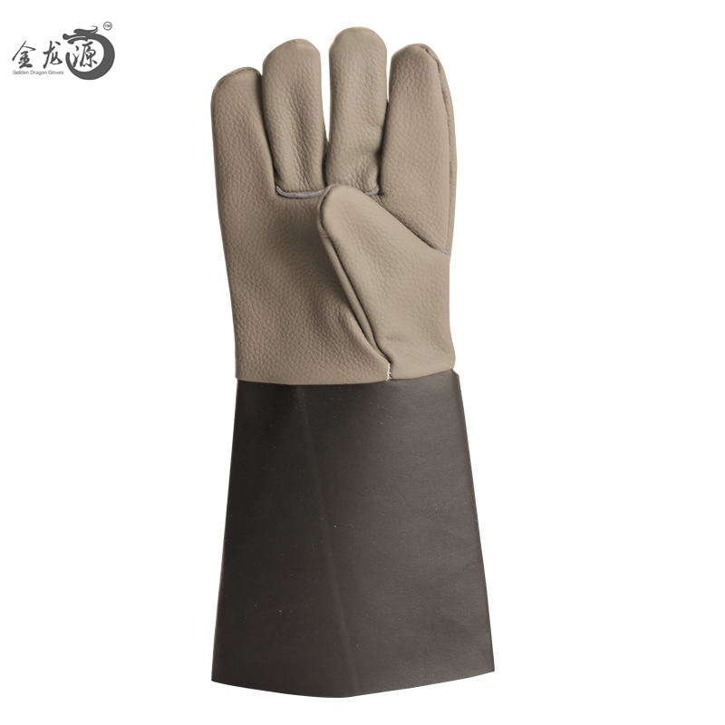 China Wholesale Cow Leather Splicing Safety Working Gloves 