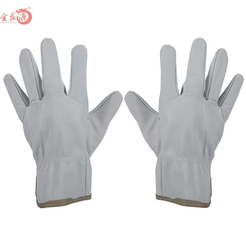 Pig Grain Leather Driver Gloves with Shirred Elastic Back