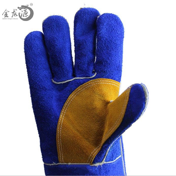 Jewelry Blue Cow Goat Skin Leather China Wholesale Safety Working Gloves 