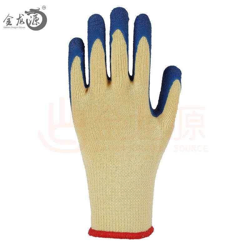 Wholesale 21s Knitted Cotton Latex Coated Crinkled Palm Working Gloves