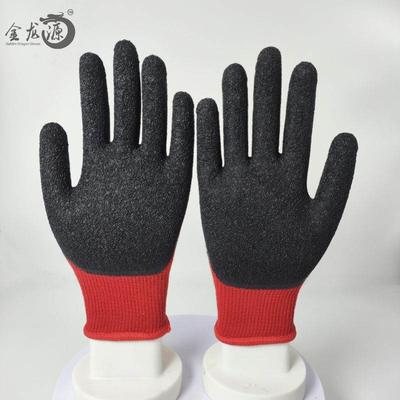 Red Cotton Late Wrinkle Black One Labor Working Gloves 