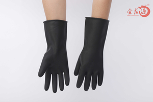 China Factory Wholesale Anti Oil Chemical Black Latex Working Gloves 