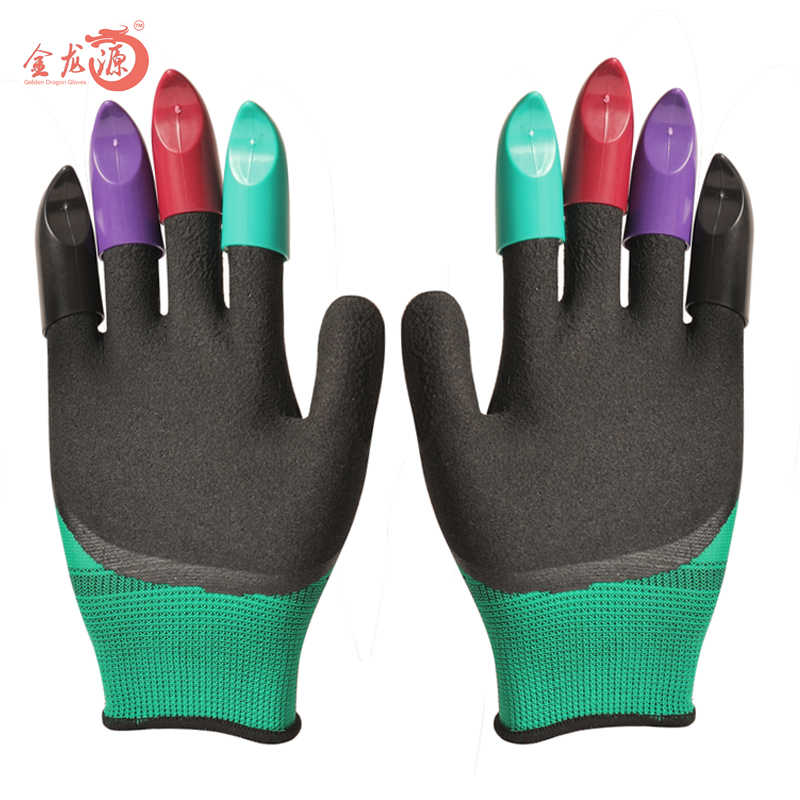 Color Accept Customized Latex Safety Foamed Palm Gloves 