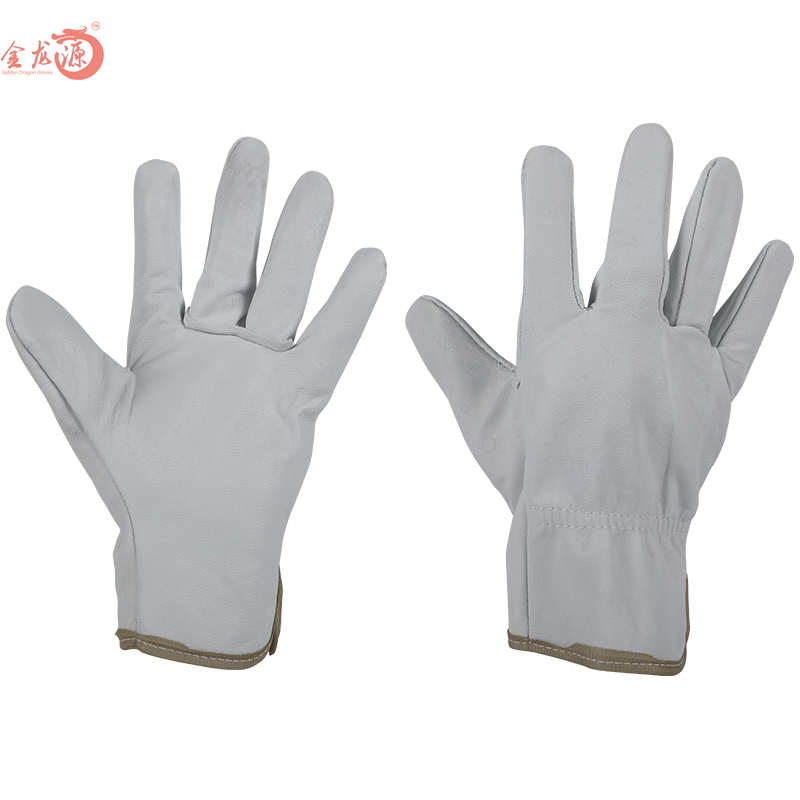 Pig Grain Leather Driver Gloves with Shirred Elastic Back