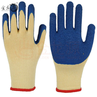 Wholesale 21s Knitted Cotton Latex Coated Crinkled Palm Working Gloves