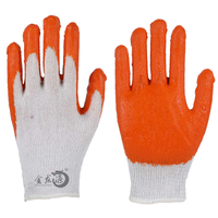 Cheap Price Orange 1/4 Latex 10 Gauge Knitted Cotton Safety Gloves 