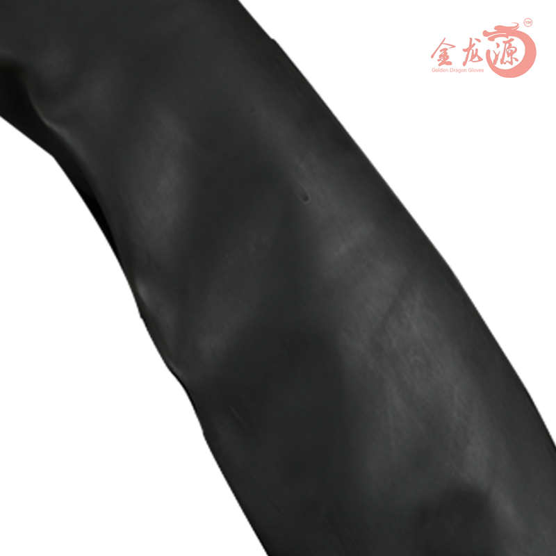 Factory Black Chemical Rubber Latex Safety Working Gloves 