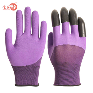 Gardening Flower Excavation Latex foam Gloves Manufacturers with Claw 