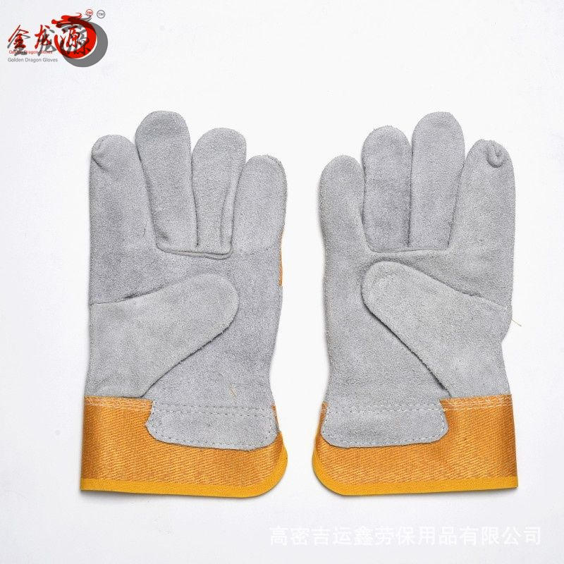 Building Hardware Cow Split Leather Working Gloves for Construction Driviing