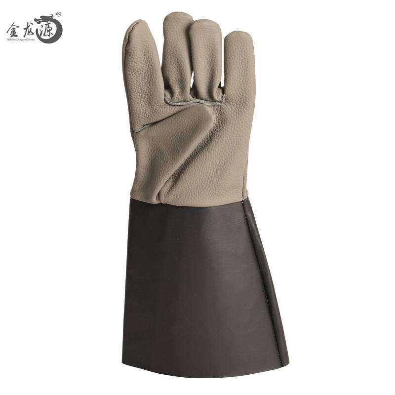 China Wholesale Cow Leather Splicing Safety Working Gloves 