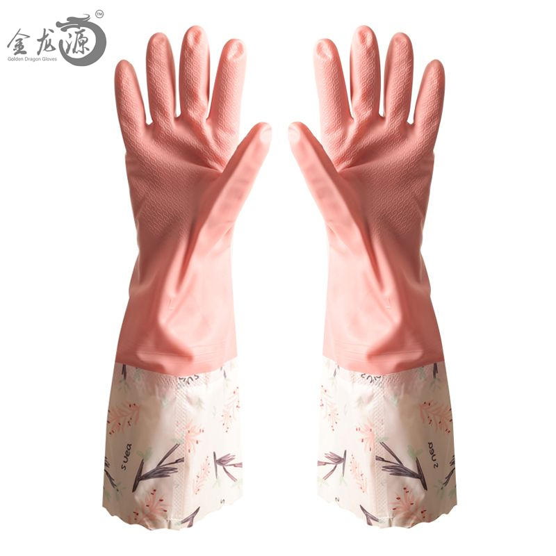 Splicing Household Latex Fleece-lined Safety Working Gloves 