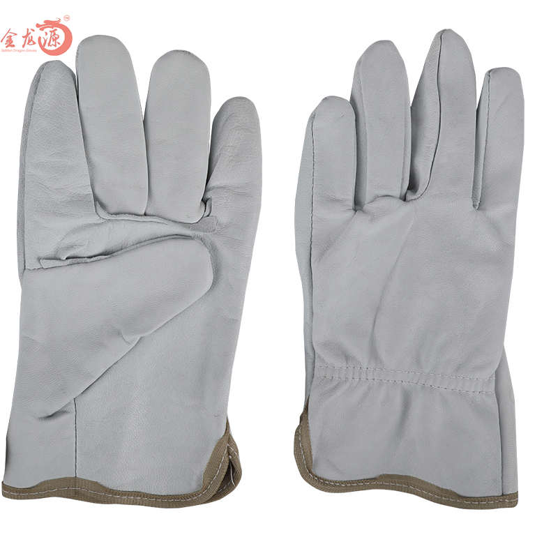 Light Industry Purple and White Sheep Skin Leather Rigger Gloves