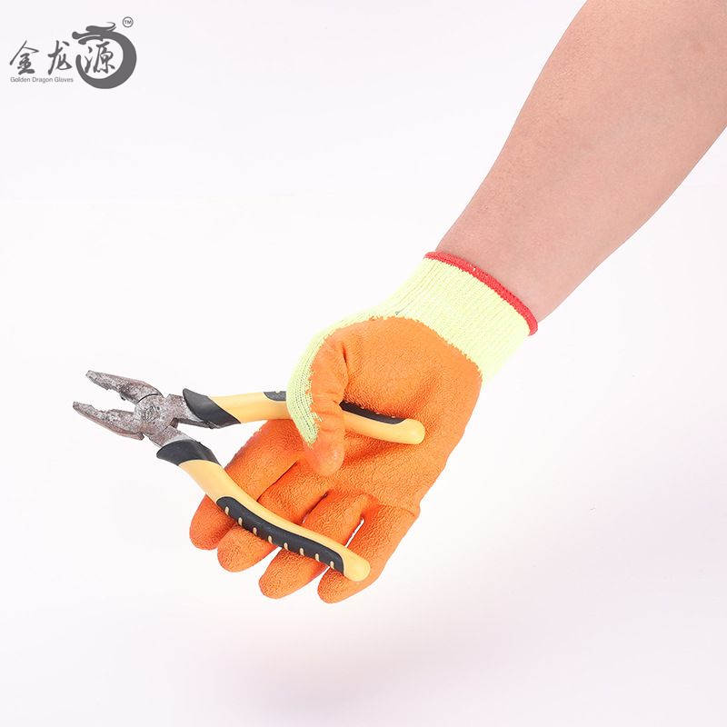 10g Safety Gloves Industry Crinkle Latex Rubber Palm Hand Protection Coated Gloves