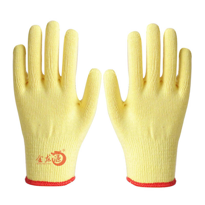 Light Yellow Cotton PVC Dotted Cheap Price Wholesale Safety Working Gloves 