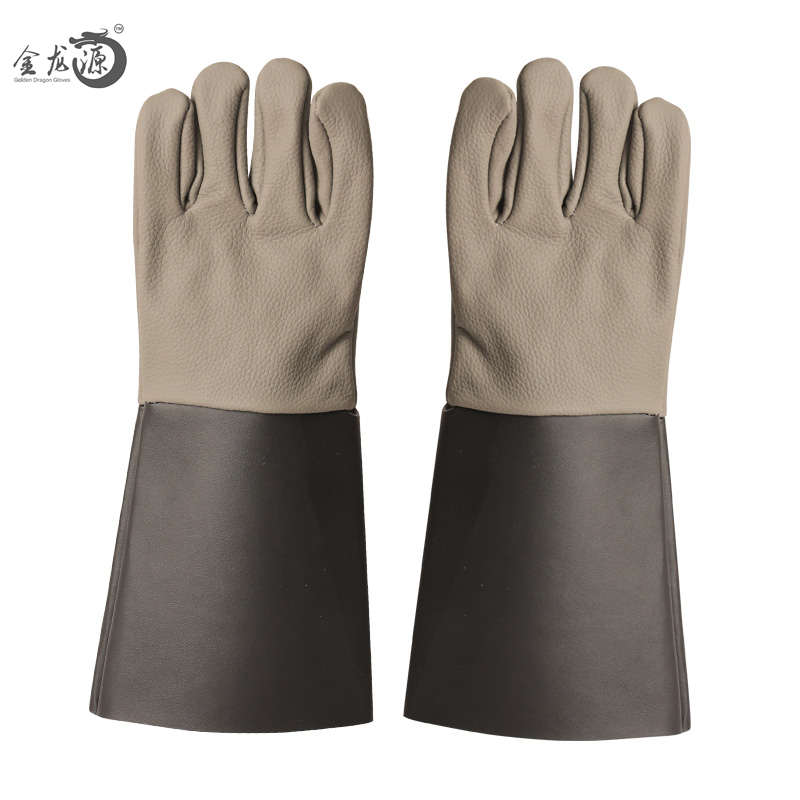 China Wholesale Cow Leather Splicing Safety Working Gloves 