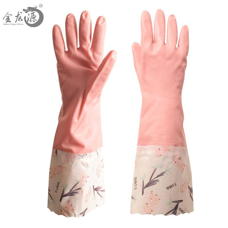 Splicing Household Latex Fleece-lined Safety Working Gloves 