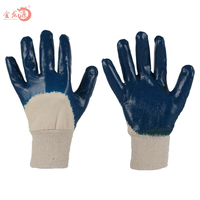 Heavy Duty Knitted Wrist Cotton 3/4 Nitrile Coated Gloves