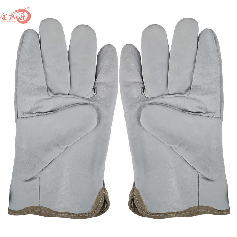 Light Industry Purple and White Sheep Skin Leather Rigger Gloves