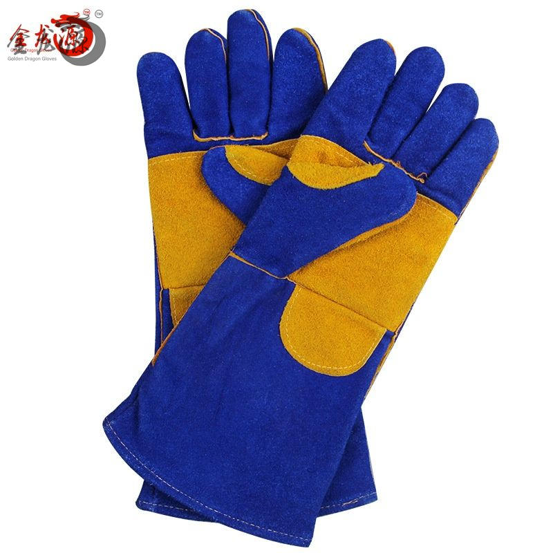 Jewelry Blue Cow Goat Skin Leather China Wholesale Safety Working Gloves 