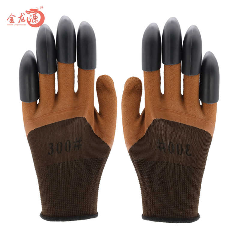 Color Accept Customized Latex Safety Foamed Palm Gloves 