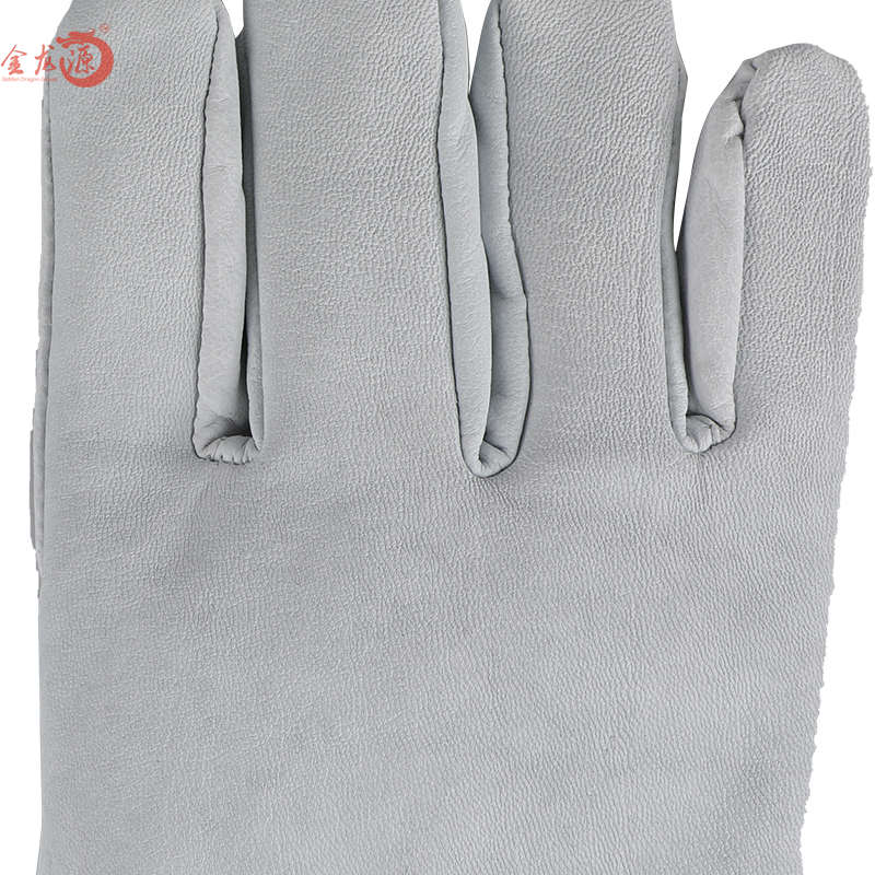 Yellow Edge Cover Hook and Loop Pig Leather Driving Gloves