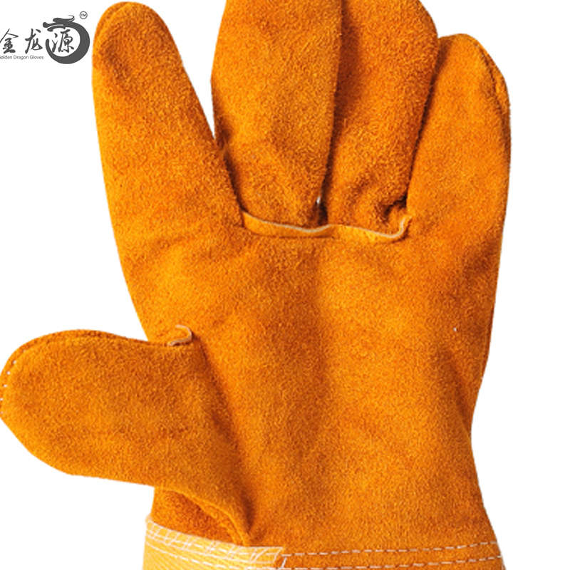 Factory Wholesale 100% Premium Cow Split Leather Safety Gloves