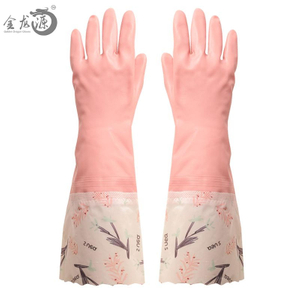 Splicing Household Latex Fleece-lined Safety Working Gloves 