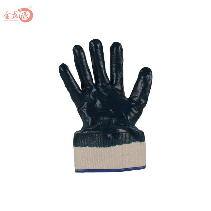 Cotton Heavy Duty Nitrile Gloves with Safety Cuff Working Gloves