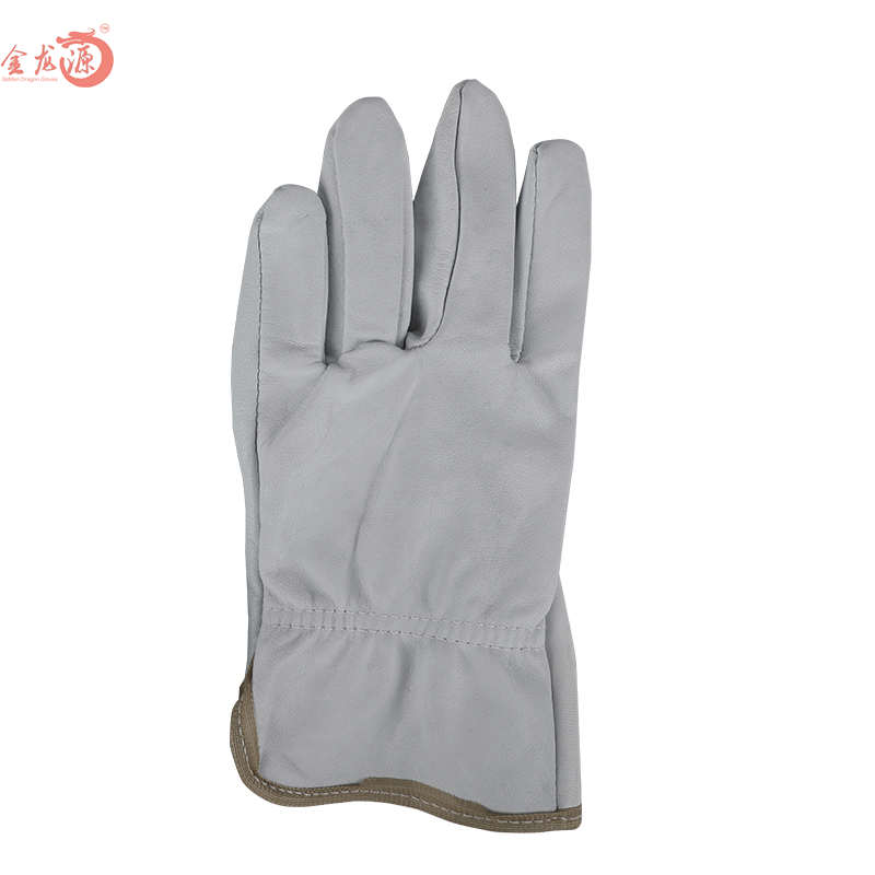 Light Industry Purple and White Sheep Skin Leather Rigger Gloves