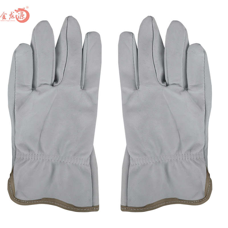 Light Industry Purple and White Sheep Skin Leather Rigger Gloves