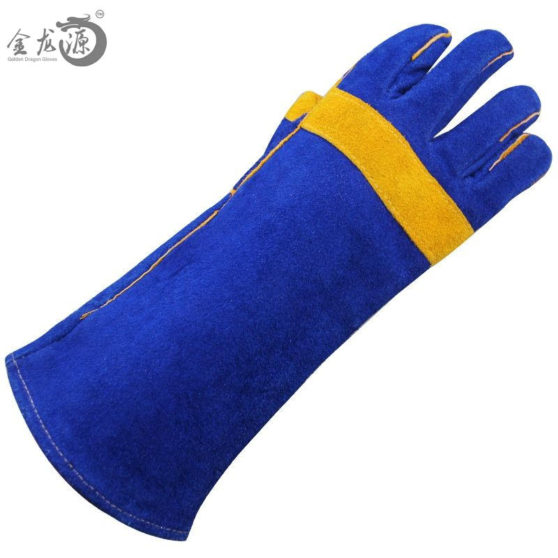 Jewelry Blue Cow Goat Skin Leather China Wholesale Safety Working Gloves 