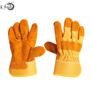 Factory Wholesale 100% Premium Cow Split Leather Safety Gloves