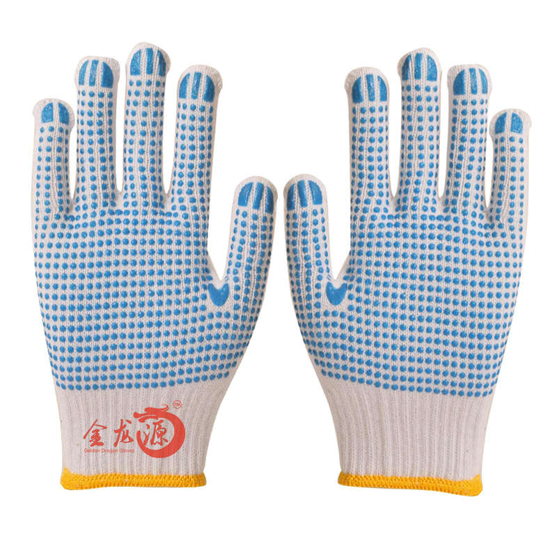 New Style Plastic Points Cotton Working Safety Gloves Working Gloves PVC Dotted Cotton Gloves